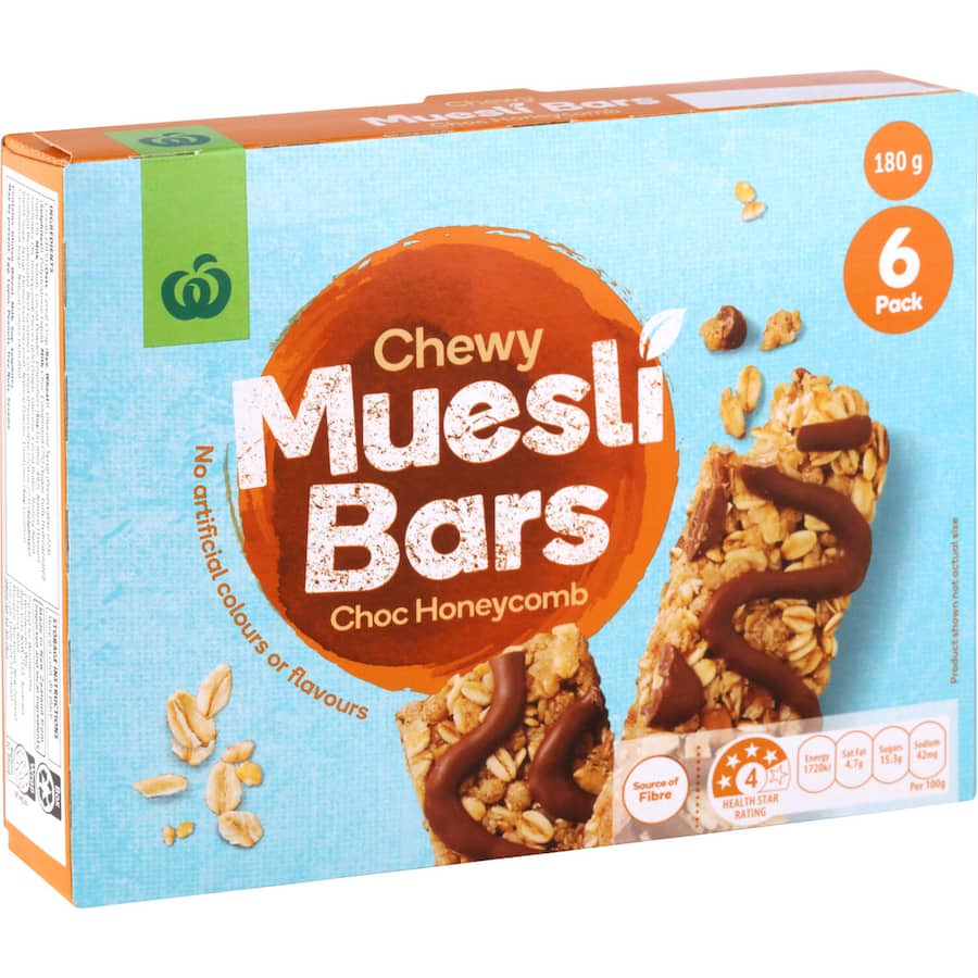 Muesli Bars Choco Honeycomb 180gm