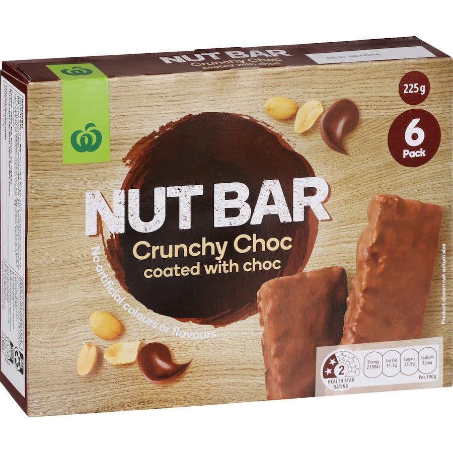 Nut Bars Crunchy Choc Coated With Choco 225gm