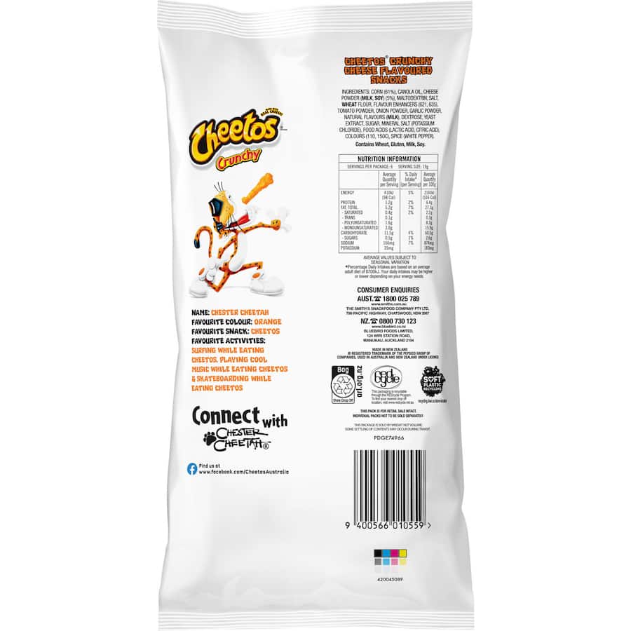 Corn Snacks Crunchy Cheese 114g