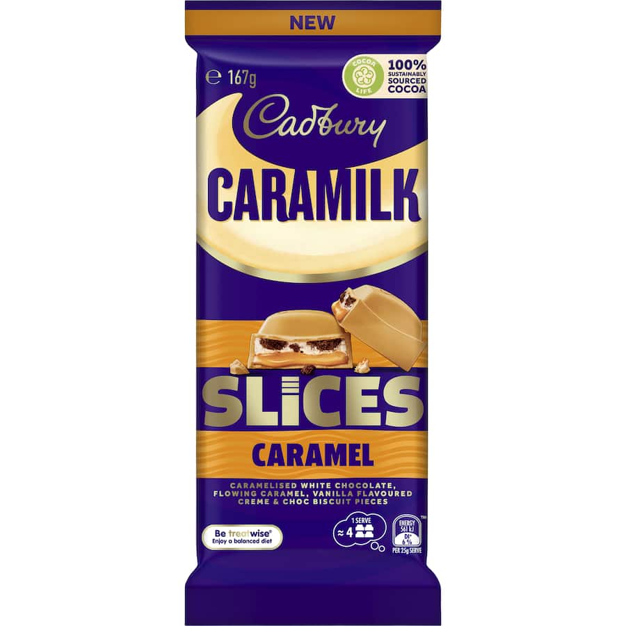Chocolate Caramilk Slices Caramel 167gm