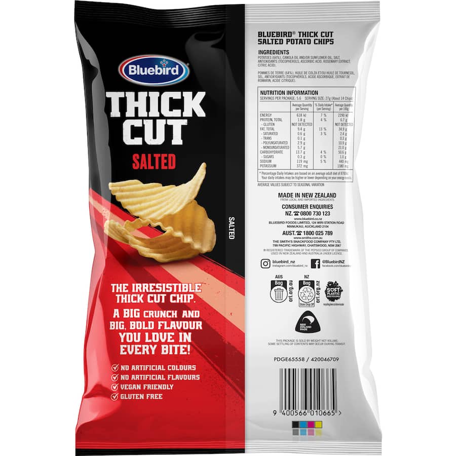 Bluebird Thick Cut Potato Chips Salted