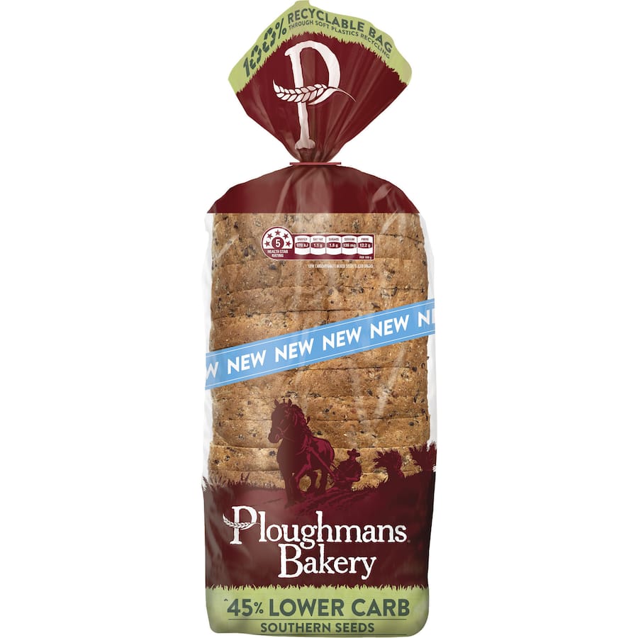 Ploughmans Bakery Toast Bread 45% Lower Carb Southern Seeds