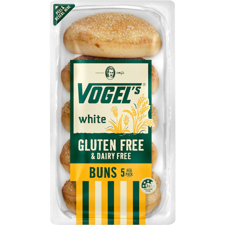 Vogels Gluten Free Burger Buns White 5 pks