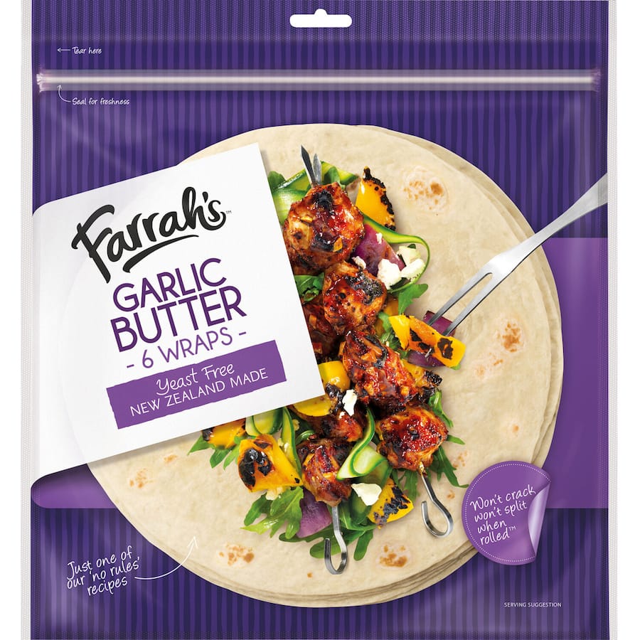 Farrah's Wraps Garlic Butter 6 pks