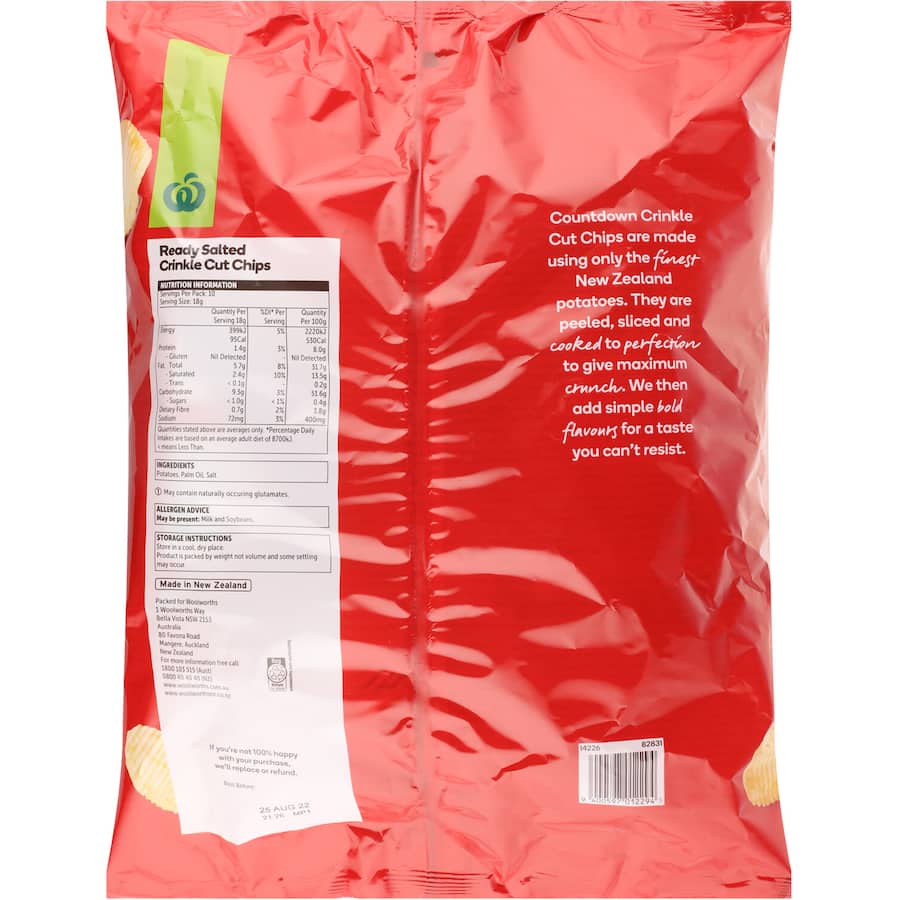 Chips Ready Salted Crinkle Cut 180g