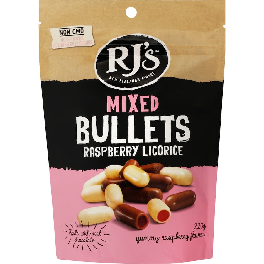 Licorice Milk & White Choc Rasp 220gm