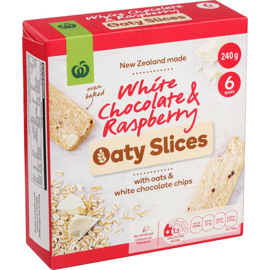 Oat Bars White Choc & Raspberry 240gm