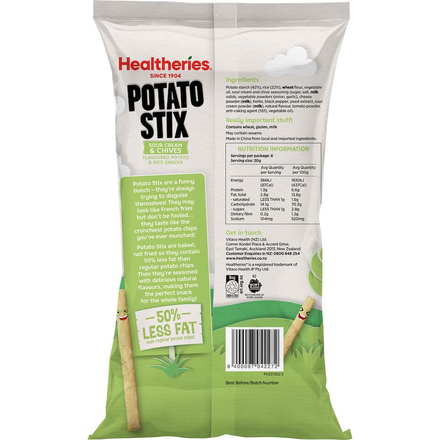 Potato Snack Stix Sour Cream Chive 160g
