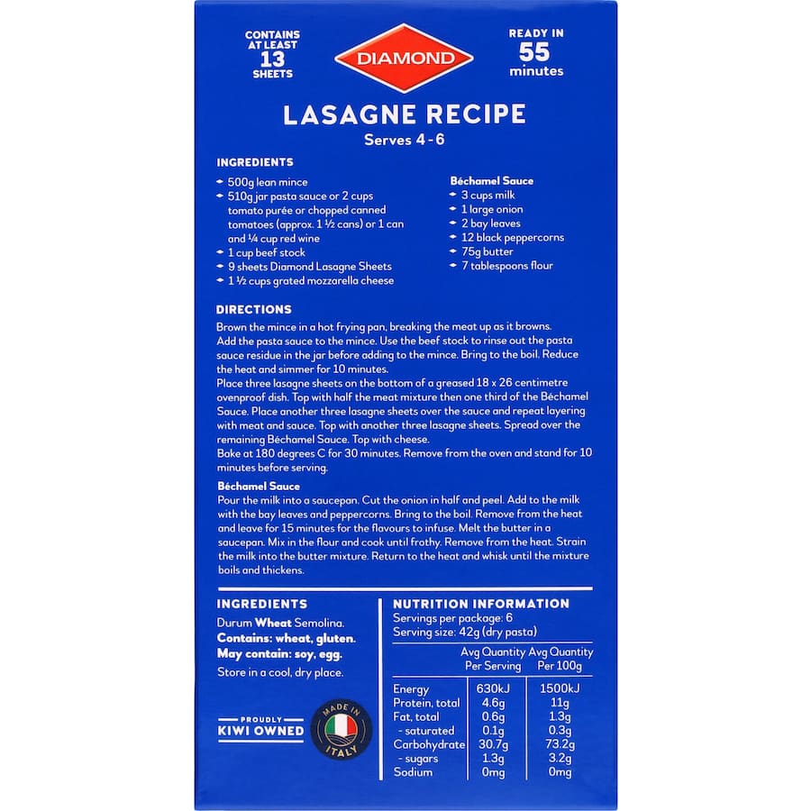 Pasta Lasagne Sheets