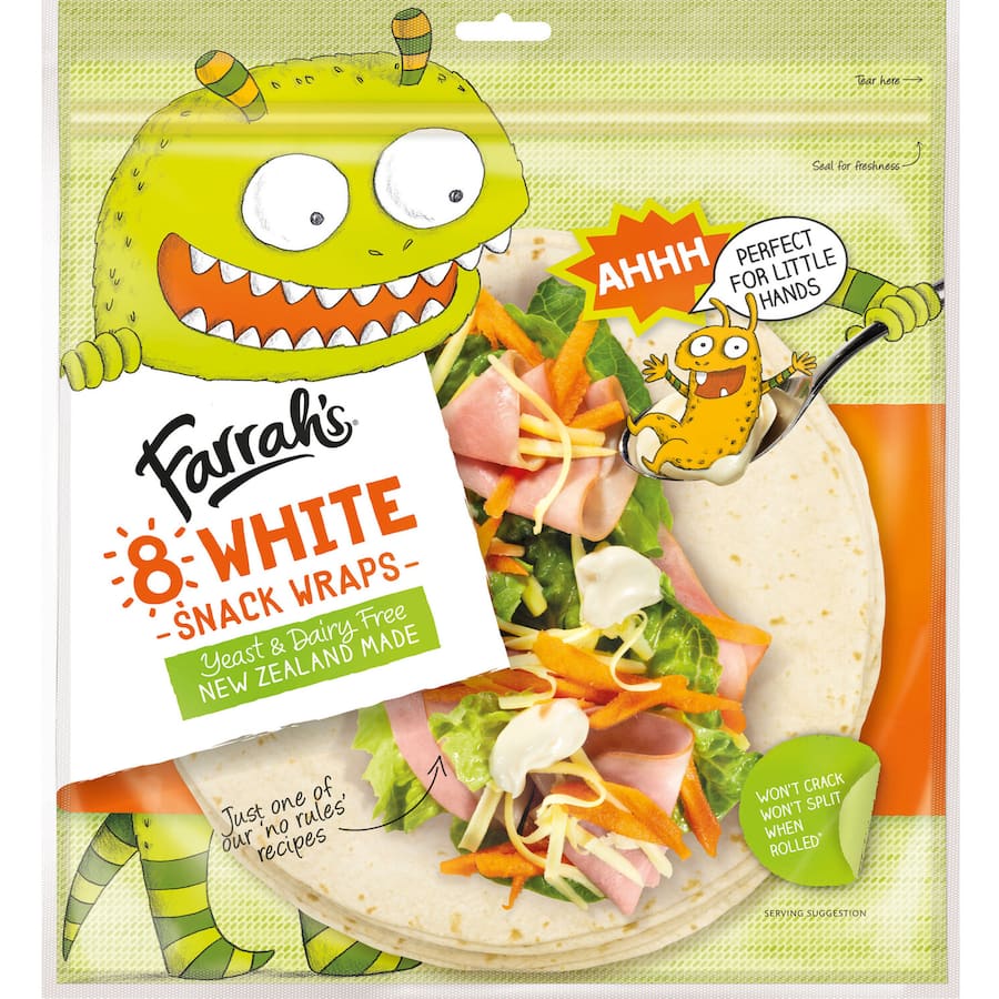 Farrah's Wraps Premium White Snack 8 pks