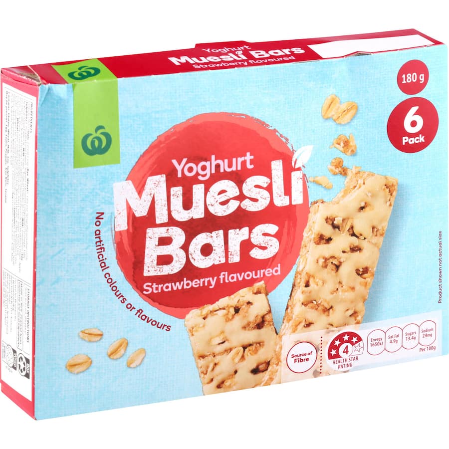 Muesli Bars Yoghurt Strawberry 180gm