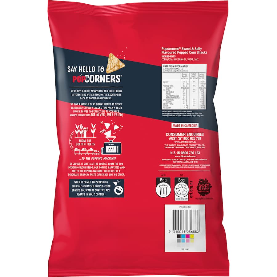 Popcorners Corn Snacks Sweet & Salty 130gm