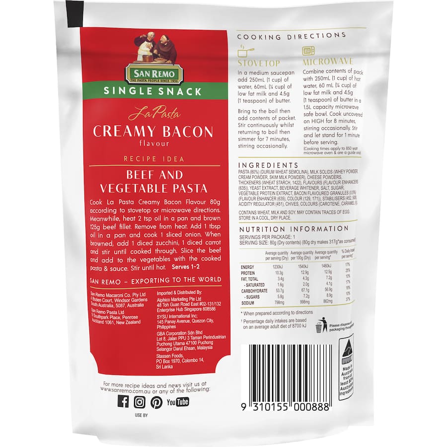 Pasta & Sauce Creamy Bacon