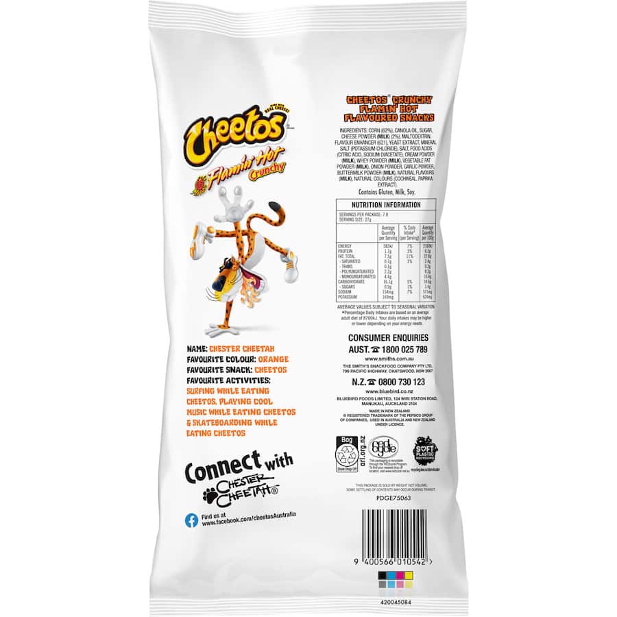 Corn Snacks Crunchy Flamin Hot Party Bag