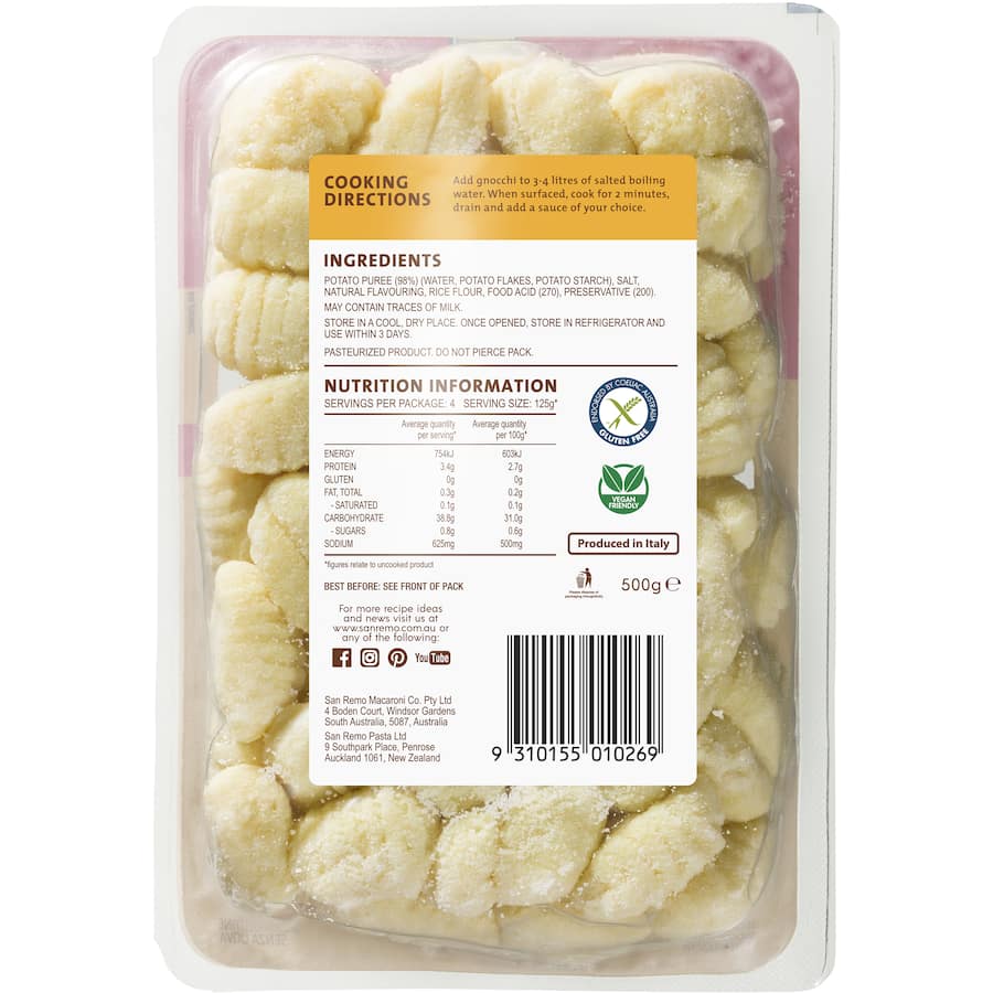 Gnocchi Gluten Free