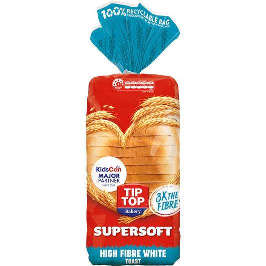 Tip Top Super Soft Sliced Bread High Fibre White