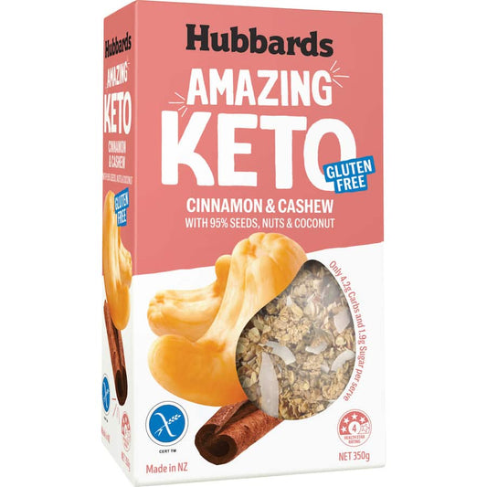 Hubbards Amazing Keto Muesli Cinnamon & Cashew 350gm