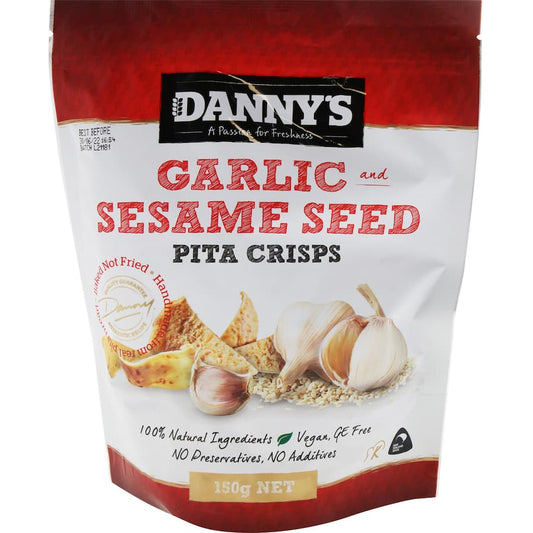 Corn Snacks Garlic & Sesame Pita Crisps