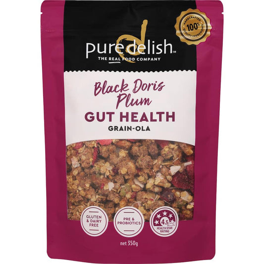 Pure Delish Granola Gut Health Black Doris Plum 350gm