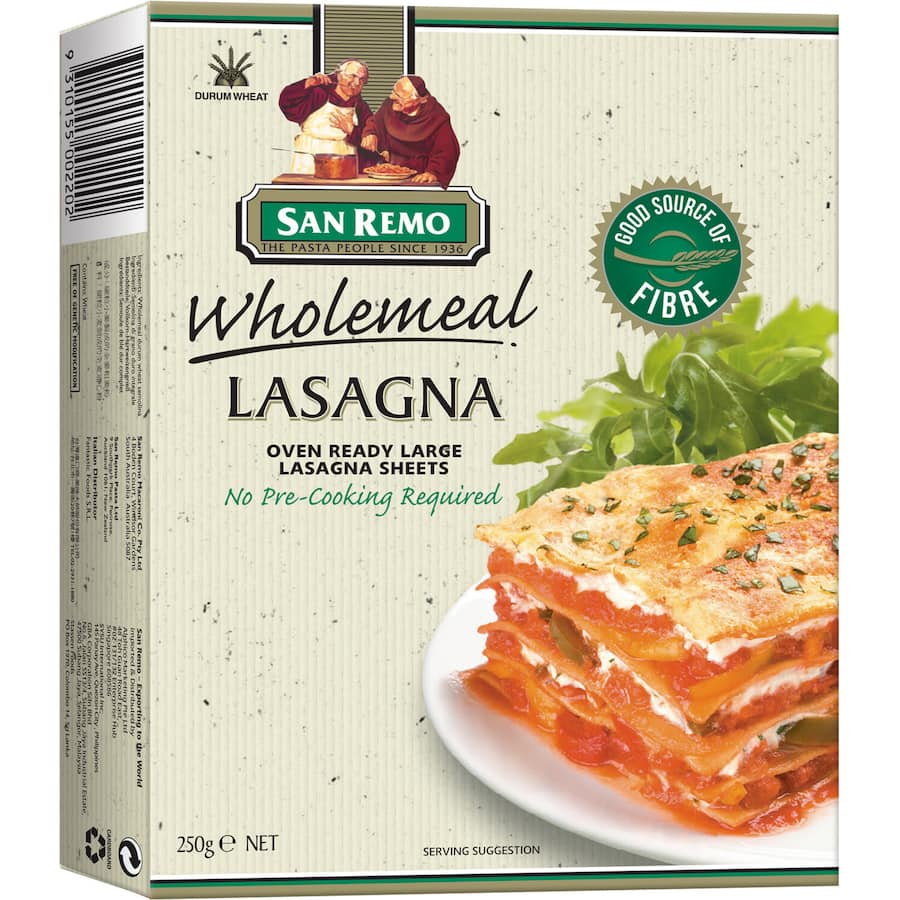 Pasta Lasagne Sheets Wholemeal