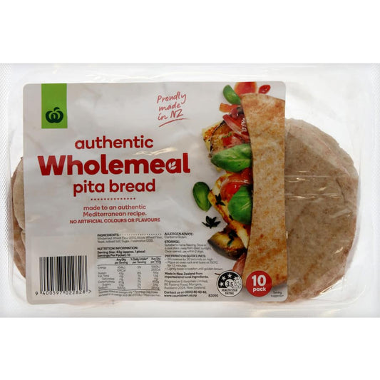Woolworths Pita Bread Wholemeal