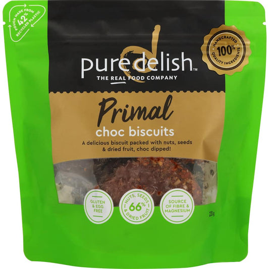 Pure Delish Primal Choc Biscuits 220gm