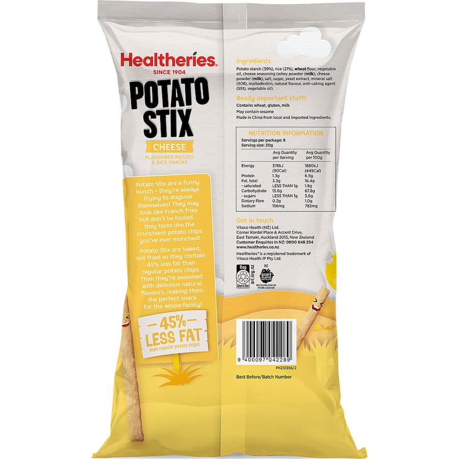 Potato Snack Stix Cheese 160g