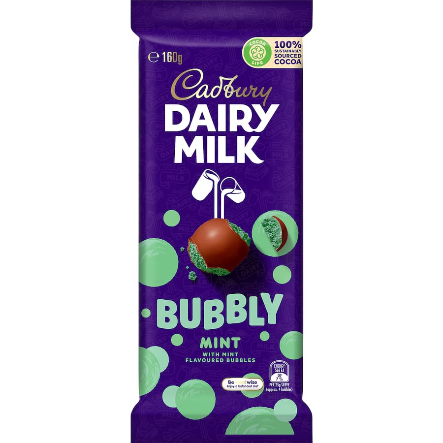 Chocolate Dairy Milk Bubbly Mint 160gm