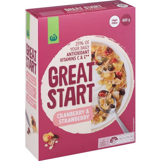 Woolworths Great Start Cereal Antioxidant - Fruit 400gm