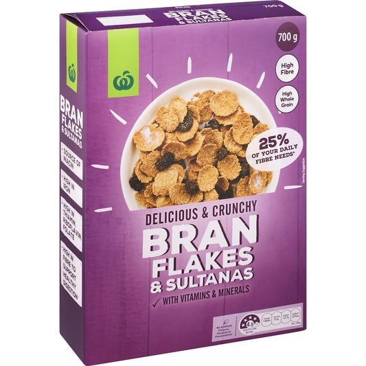 Woolworths Bran Flakes With Sultana 700gm