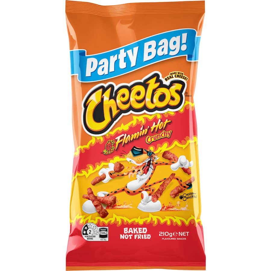 Corn Snacks Crunchy Flamin Hot Party Bag